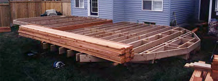 Blocking the substructure of a deck.