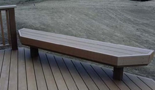 A maintenance free deck bench finished in composite trim.