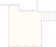 Overhead deck layout for a single level deck.