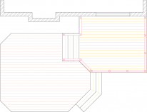 Deck plan for a large 2-level deck.